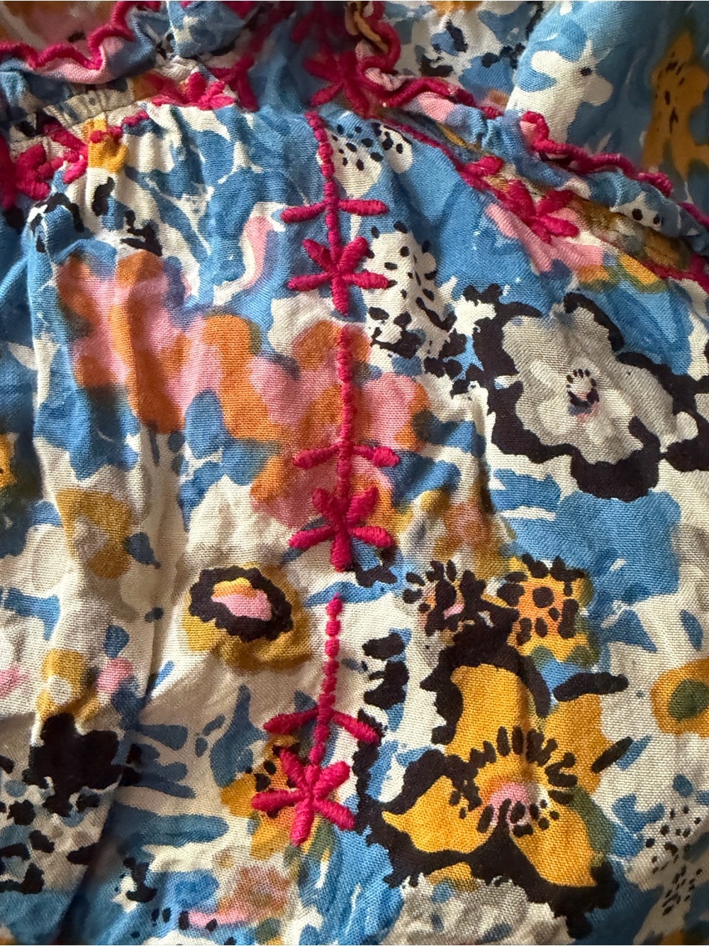 Natural Life Blue Floral Spaghetti Strap Tank Top - Picture 9 of 12